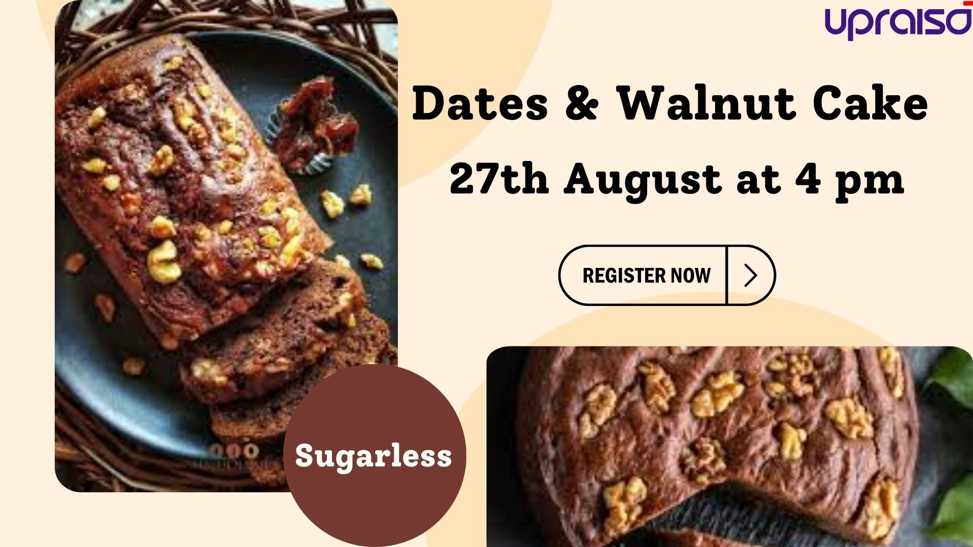 Sugarless Dates & Walnut Cake